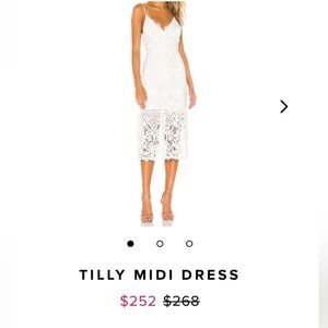 Lovers + Friends White Lace Midi Dress